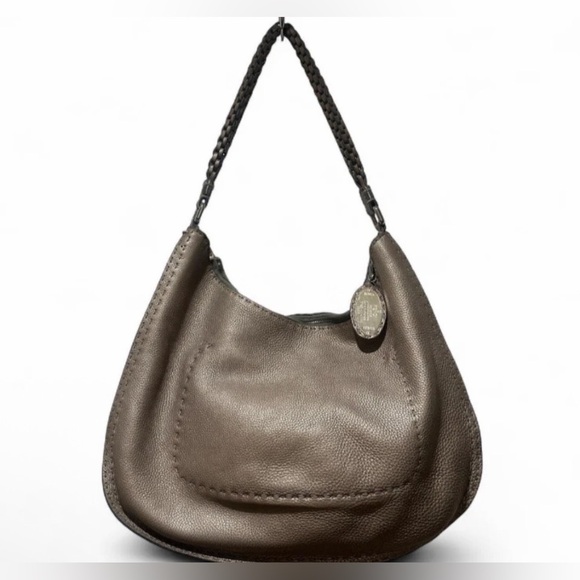 Fendi Handbags - Fendi Selleria Vintage Metallic Hobo Shoulder Bag COA